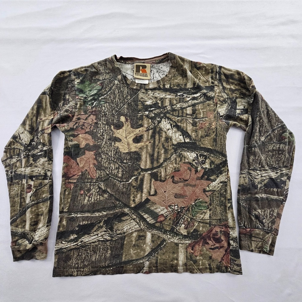 Russell Outdoors Brown Camouflage Short Sleeve Cotton T-Shirt Boys' XL